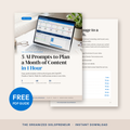 FREE Guide: 5 AI Prompts to Plan a Month of Content in 1 Hour