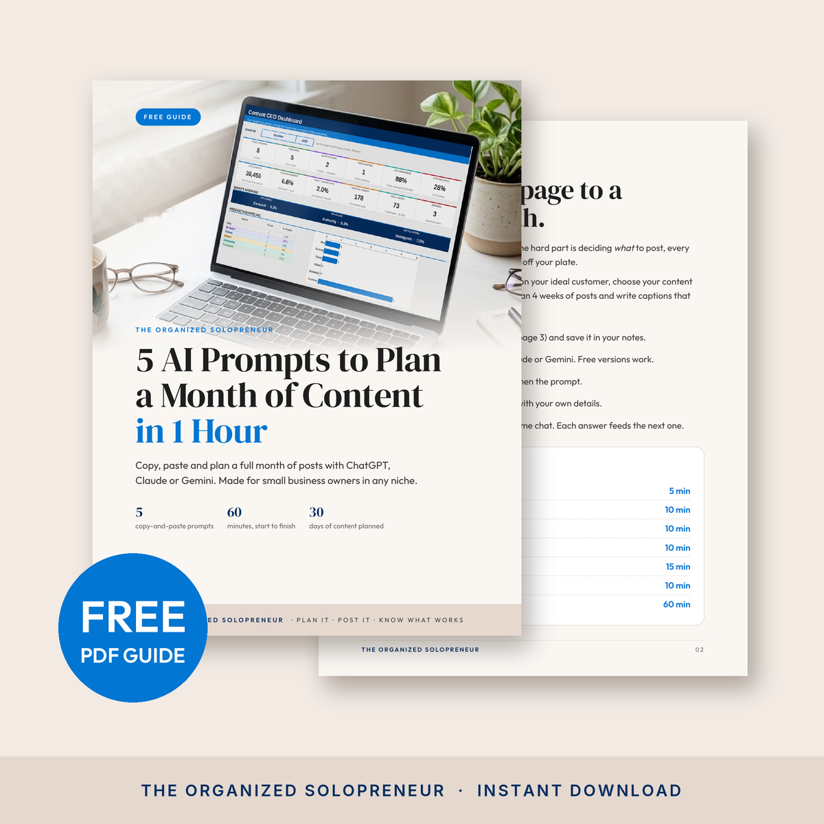 FREE Guide: 5 AI Prompts to Plan a Month of Content in 1 Hour